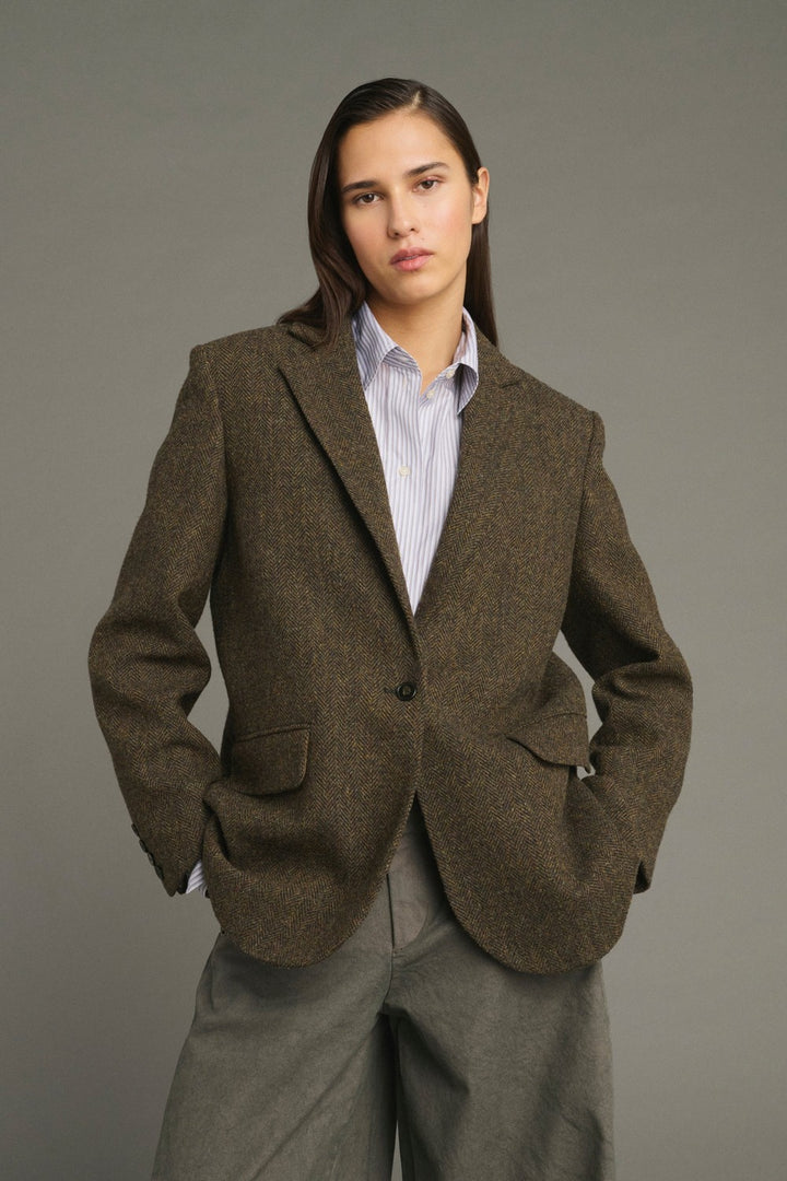 Soeur Sevres Blazer, Brown/Navy — Grethen House