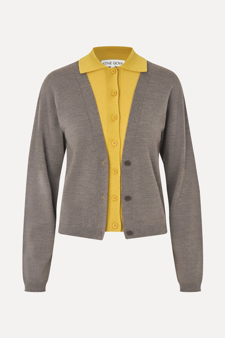 Stine Goya Layered Knit Long Sleeve Cardigan