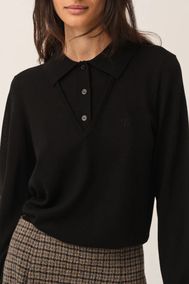 The Garment Bergen Merino Wool V Polo Sweater