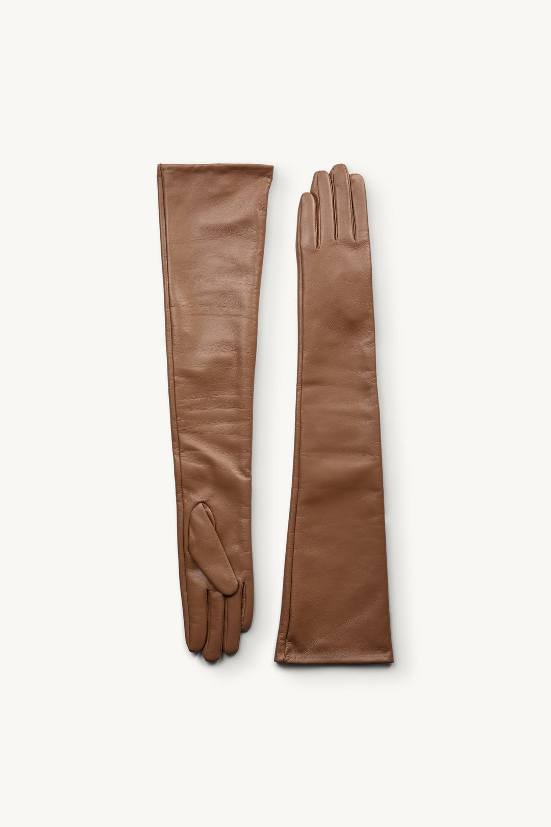 The Garment TG Goatskin Leather Gloves in Cognac — flat lay