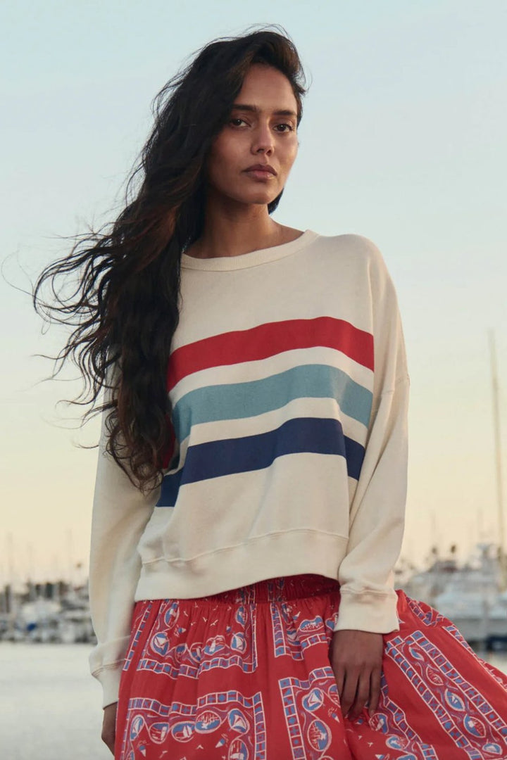 The Great The Teammate Sweatshirt With Saltwater Stripe