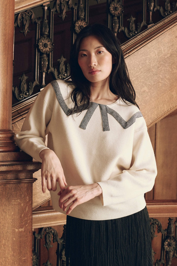 The Great The Bow Sweater in Cream — styled look 3