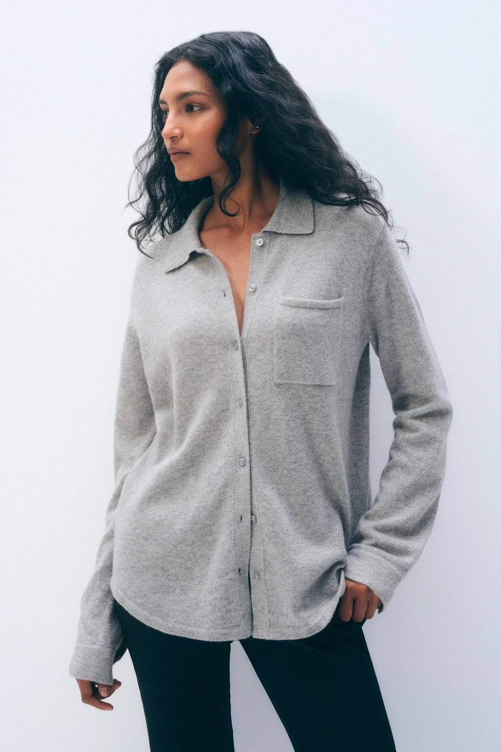 White + Warren Cashmere Button Down Shirt