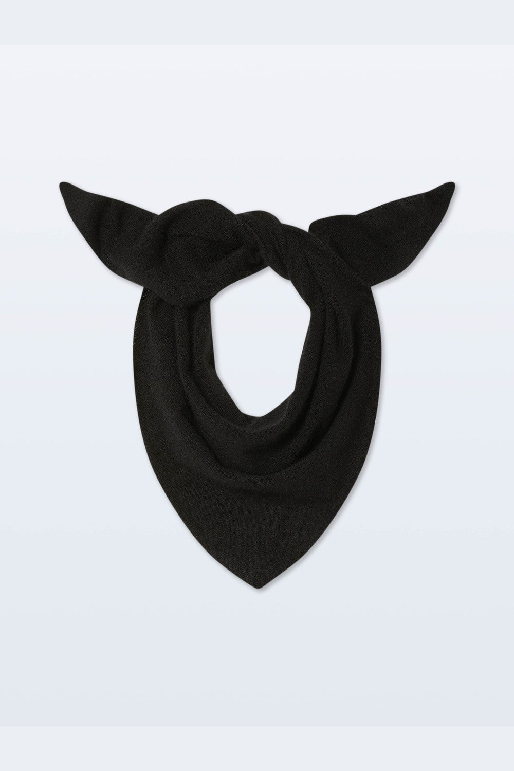 White + Warren Cashmere Neckerchief in Black — flat lay