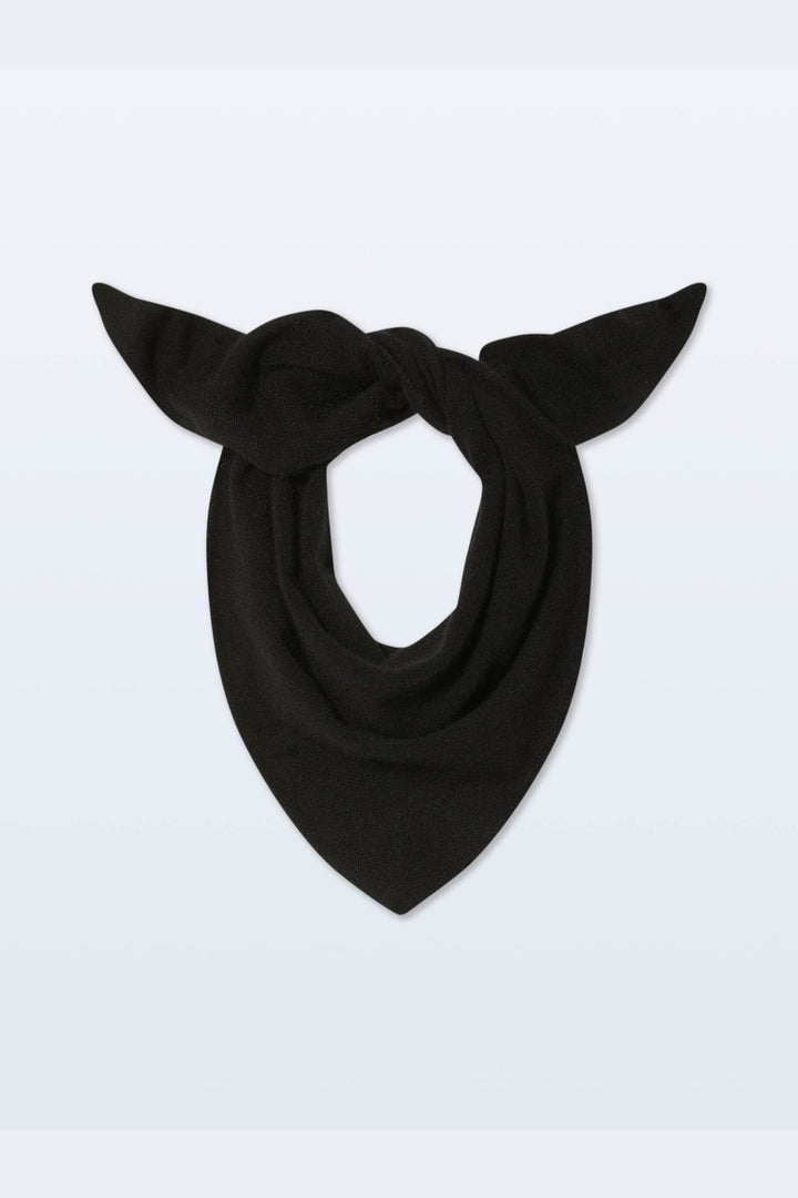 White + Warren Cashmere Neckerchief in Black — flat lay
