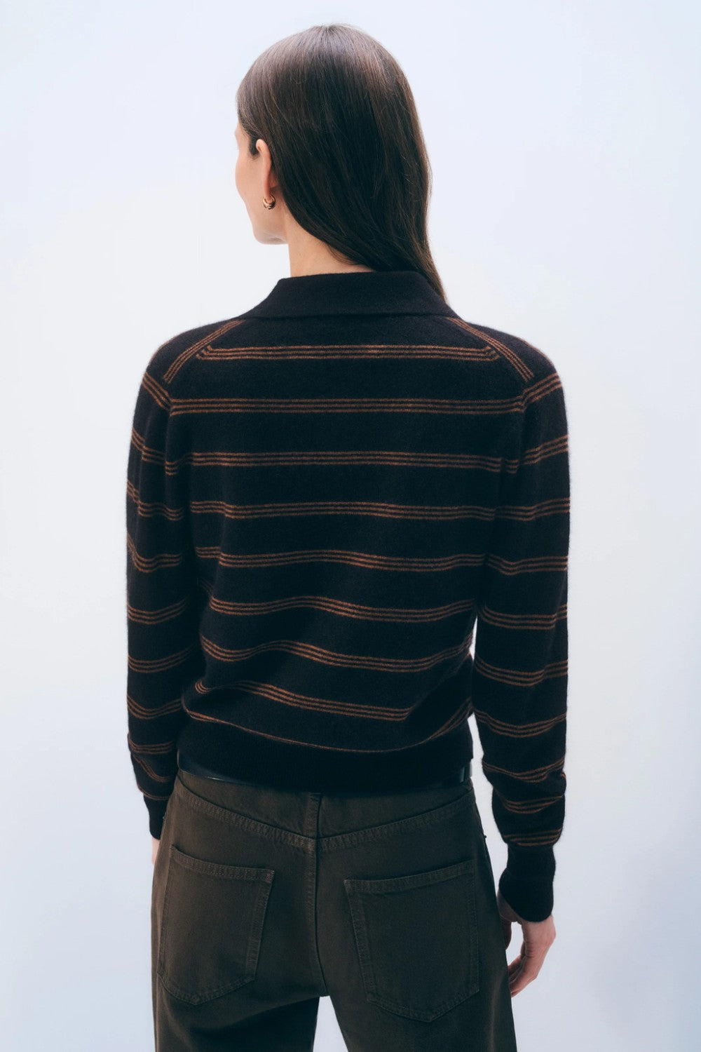 White + Warren Cashmere Striped Cardigan