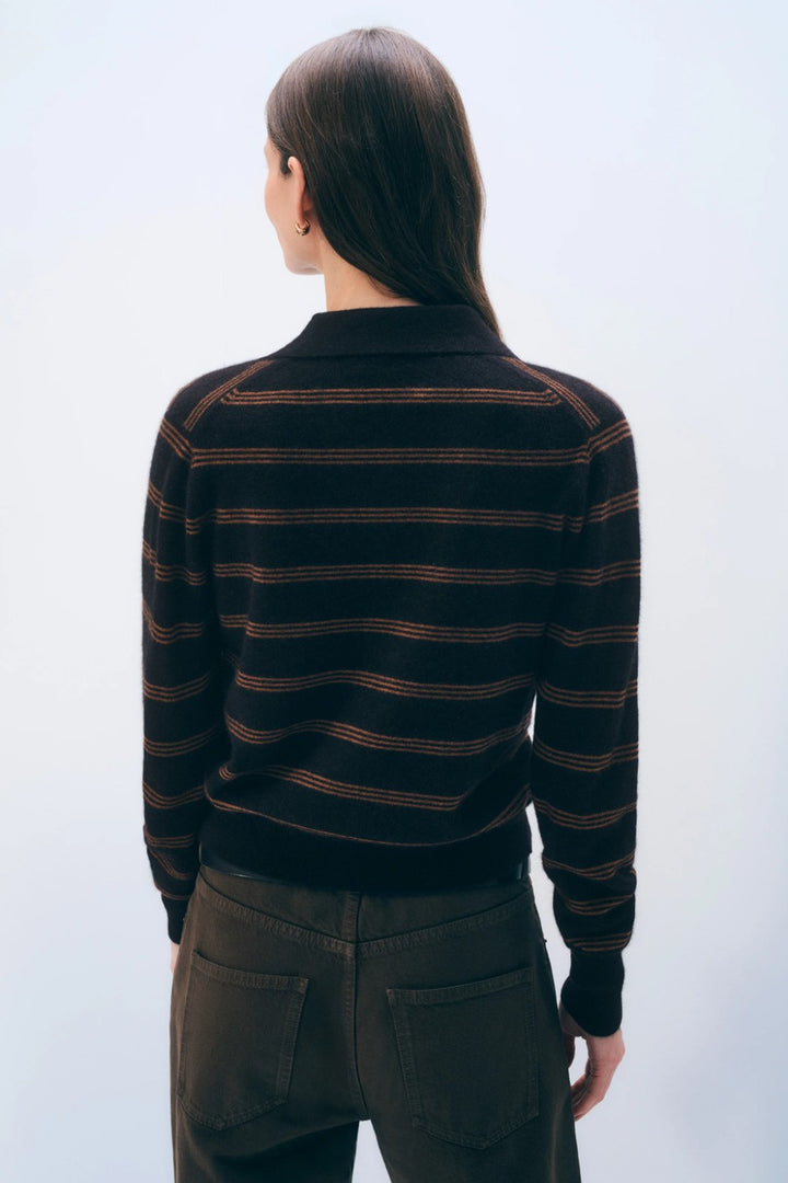 White + Warren Cashmere Striped Cardigan