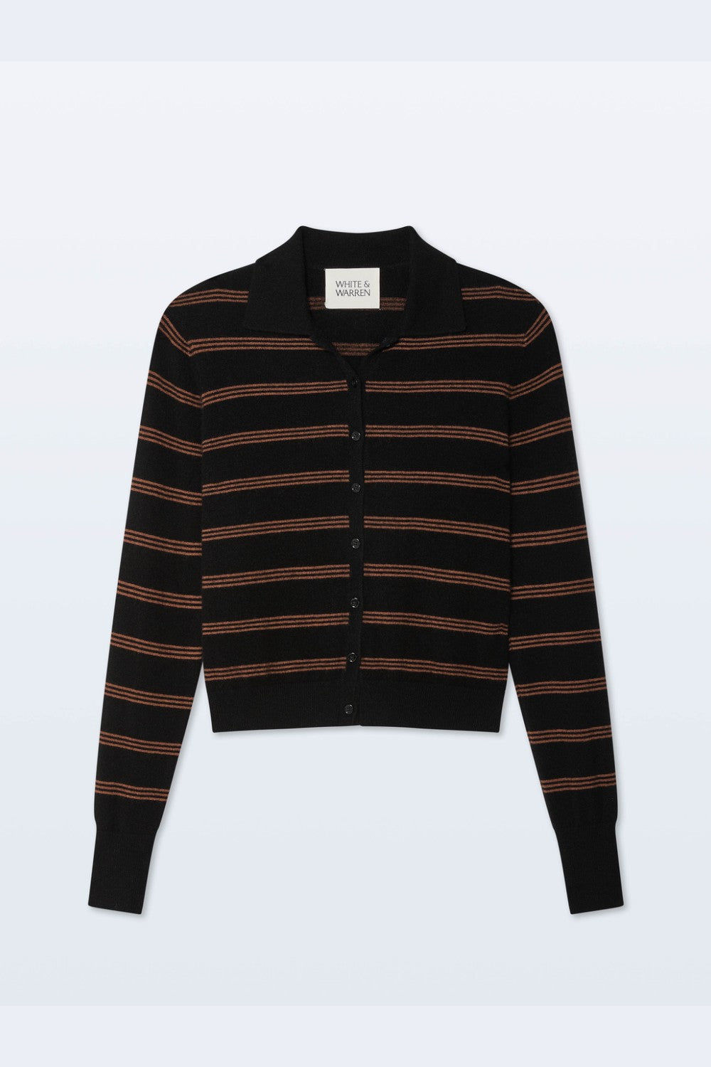 White + Warren Cashmere Striped Cardigan