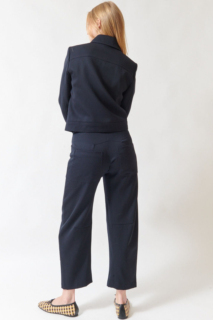 Madi wearing Nili Lotan Shon Wool Pant rear view