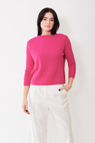 Base Ribbed Side Split Cotton Sweater