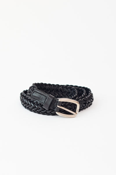 Golden Goose Houston Thin Woven Washed Leather Belt