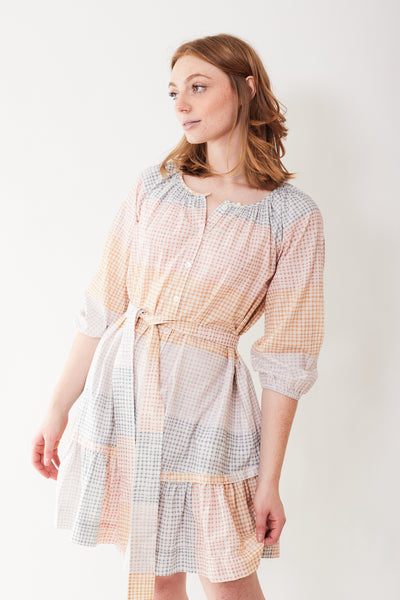 Lilla P 3/4 Sleeve Button Down Peplum Dress