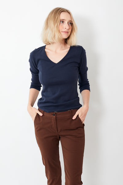 Lilla P 3/4 Sleeve V Neck