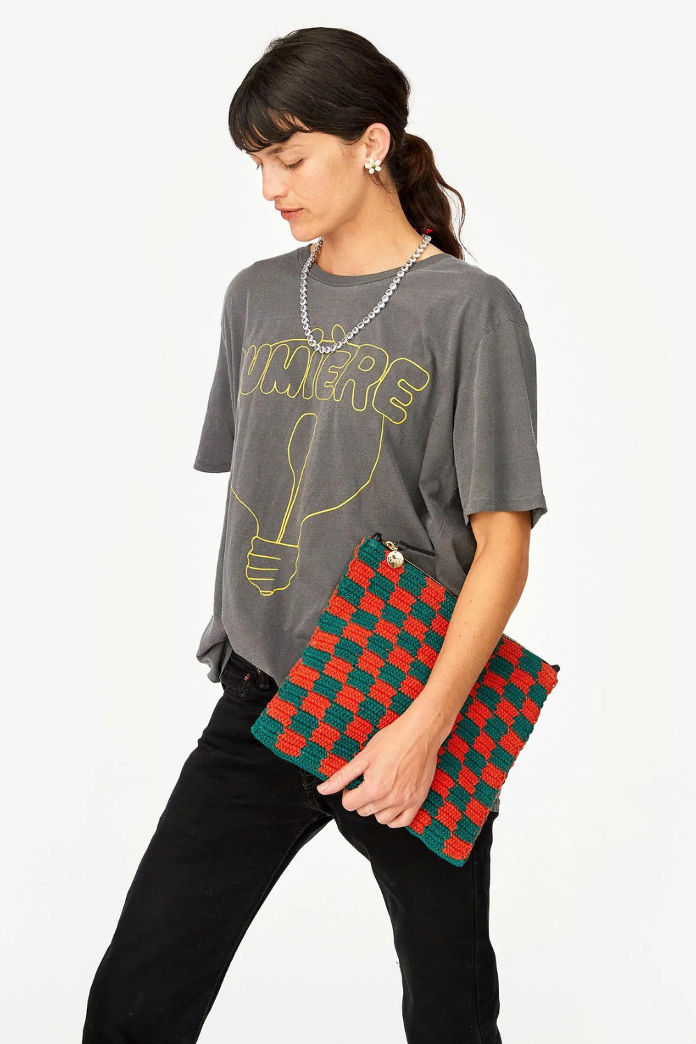 Clare V. Foldover Clutch w/ Tabs-Woven Checker Twilight - I Heart Hanalei  Beach Boutique