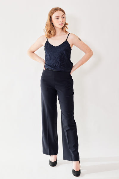 Seventy Elastic Waist Side Zip Wool Stretch Trouser