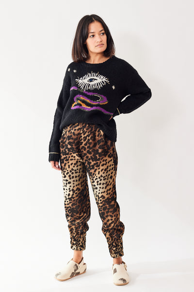 Zero + Maria Cornejo Tri Tabi Leopard Jacquard Pant